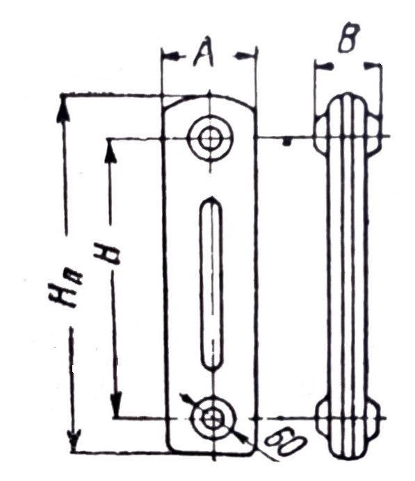 Площадь секции чугунного радиатора
